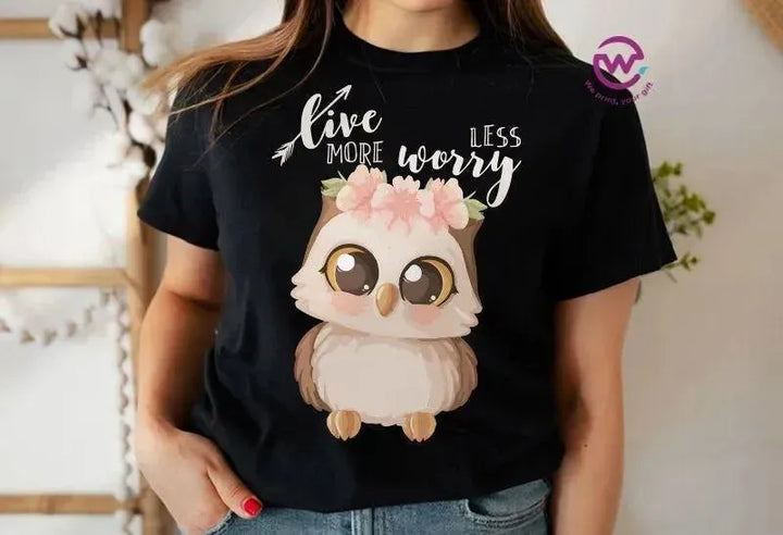 Half sleeve T-shirt- Owl-B - WE PRINT