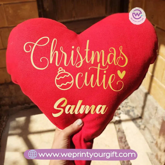 Heart Fabric Cushion-Christmas - WE PRINT