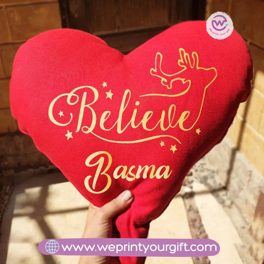 Heart Fabric Cushion-Christmas - WE PRINT