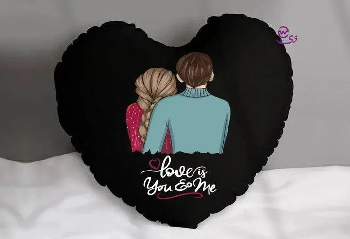 Heart Fabric Cushion - Valentine's Day- lOVE IS.. - WE PRINT