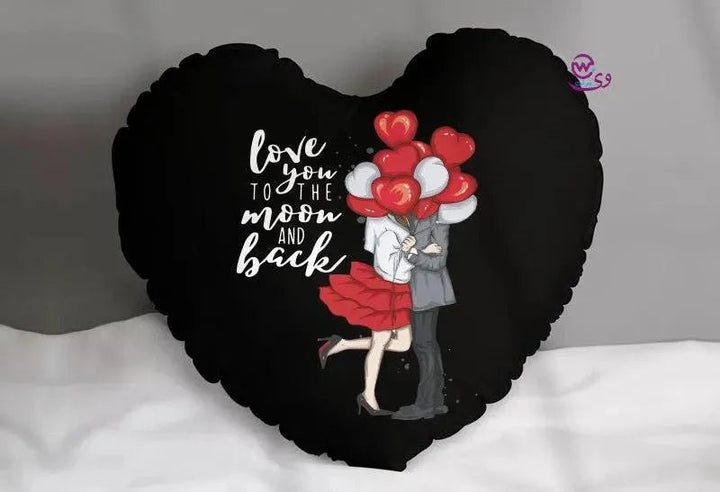 Heart Fabric Cushion - Valentine's Day- lOVE IS.. - WE PRINT