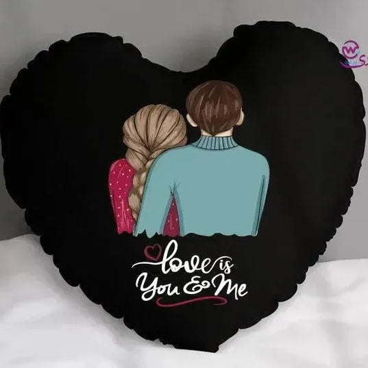 Heart Fabric Cushion - Valentine's Day- lOVE IS.. - WE PRINT