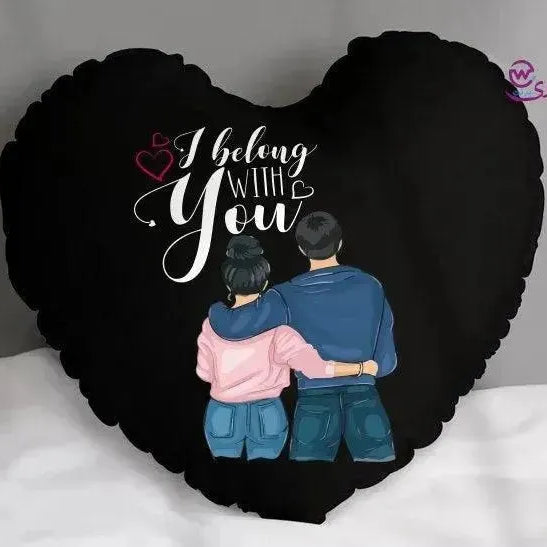 Heart Fabric Cushion - Valentine's Day- lOVE IS.. - WE PRINT