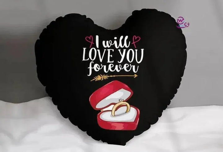 Heart Fabric Cushion - Valentine's Day- lOVE IS.. - WE PRINT