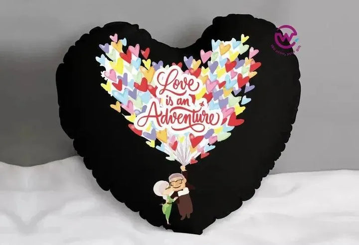 Heart Fabric Cushion - Valentine's Day- lOVE IS.. - WE PRINT