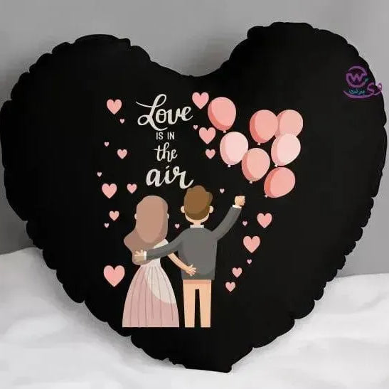 Heart Fabric Cushion - Valentine's Day- lOVE IS.. - WE PRINT