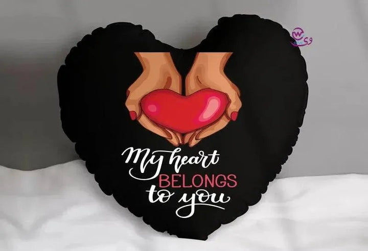 Heart Fabric Cushion - Valentine's Day- lOVE IS.. - WE PRINT