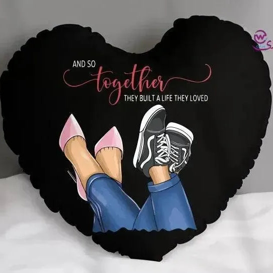 Heart Fabric Cushion - Valentine's Day- lOVE IS.. - WE PRINT