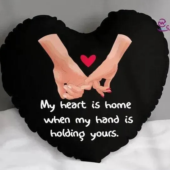 Heart Fabric Cushion - Valentine's Day- lOVE IS.. - WE PRINT