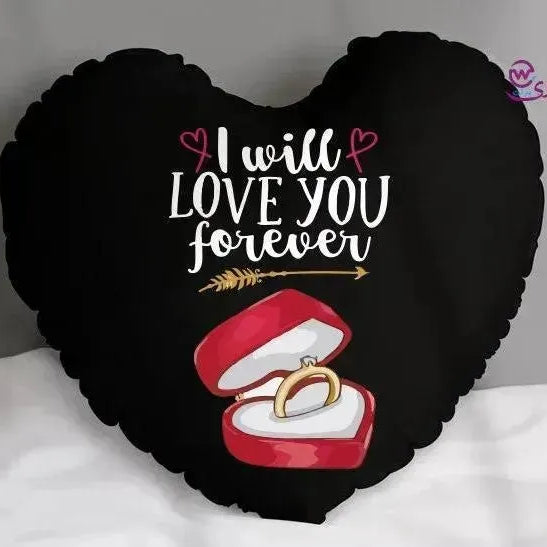 Heart Fabric Cushion - Valentine's Day- lOVE IS.. - WE PRINT