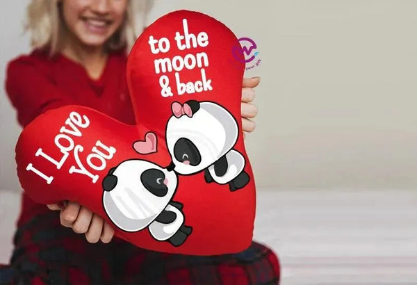 Heart Fabric Cushion - Valentine's Day - PANDA - WE PRINT