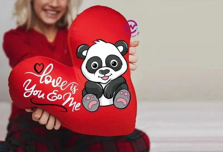 Heart Fabric Cushion - Valentine's Day - PANDA - WE PRINT