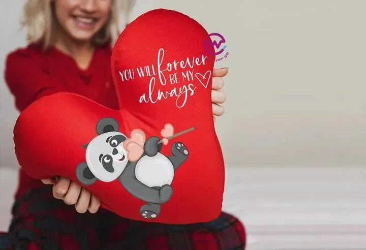 Heart Fabric Cushion - Valentine's Day - PANDA - WE PRINT