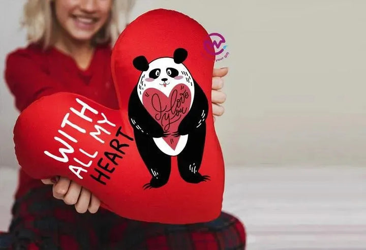 Heart Fabric Cushion - Valentine's Day - PANDA - WE PRINT