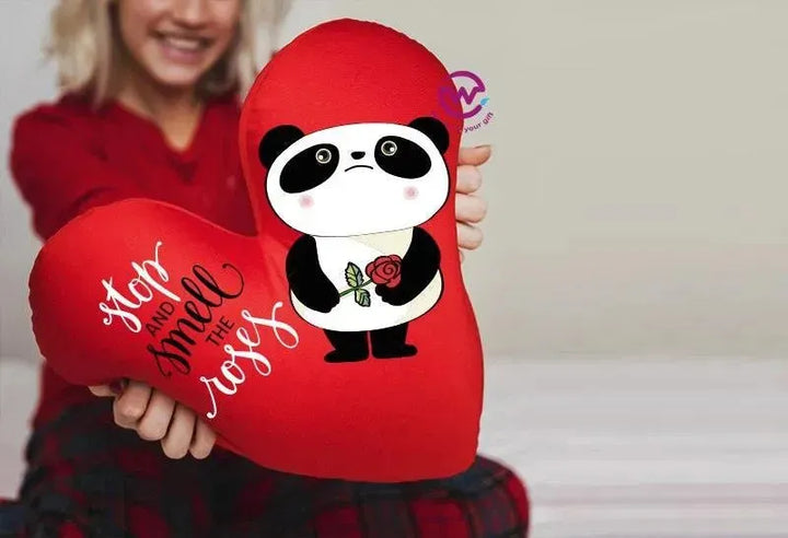 Heart Fabric Cushion - Valentine's Day - PANDA - WE PRINT