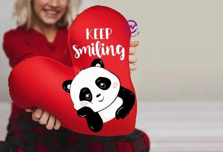 Heart Fabric Cushion - Valentine's Day - PANDA - WE PRINT