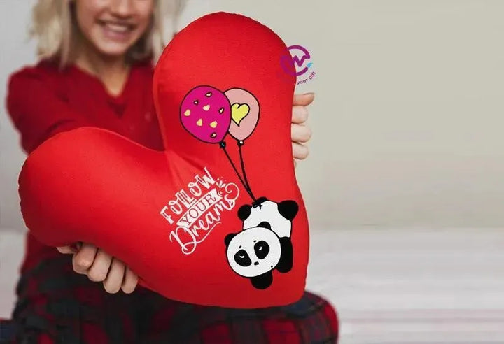 Heart Fabric Cushion - Valentine's Day - PANDA - WE PRINT