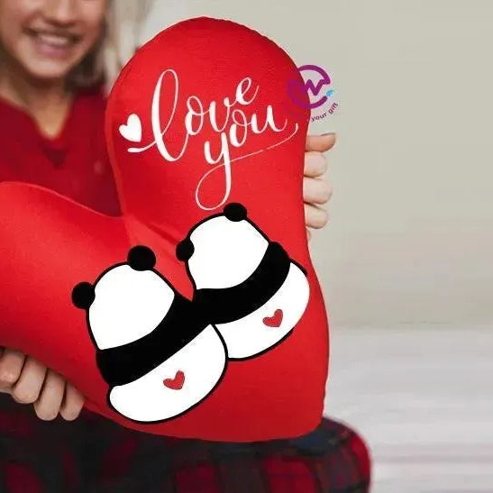Heart Fabric Cushion - Valentine's Day - PANDA - WE PRINT