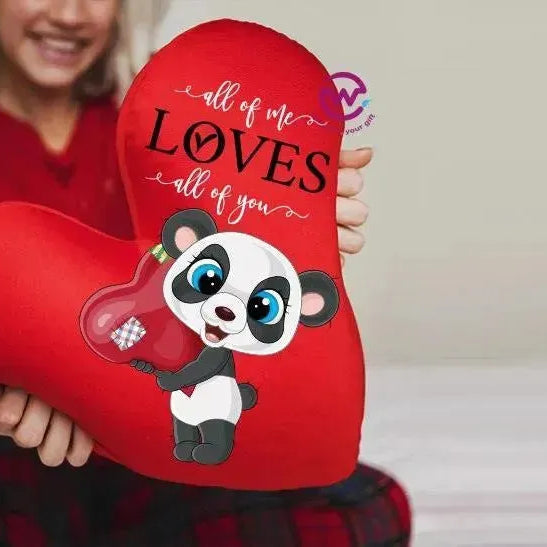 Heart Fabric Cushion - Valentine's Day - PANDA - WE PRINT