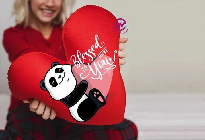 Heart Fabric Cushion - Valentine's Day - PANDA - WE PRINT