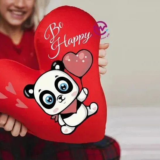 Heart Fabric Cushion - Valentine's Day - PANDA - WE PRINT