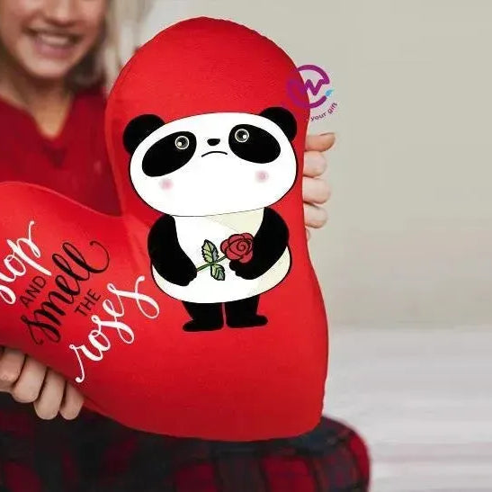 Heart Fabric Cushion - Valentine's Day - PANDA - WE PRINT