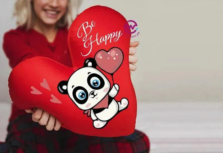 Heart Fabric Cushion - Valentine's Day - PANDA - WE PRINT