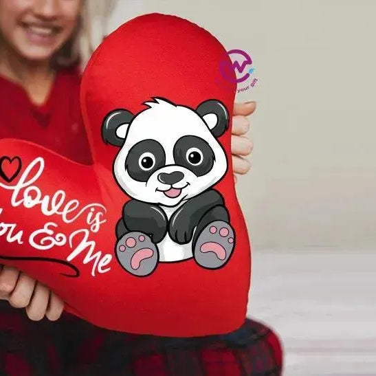 Heart Fabric Cushion - Valentine's Day - PANDA - WE PRINT