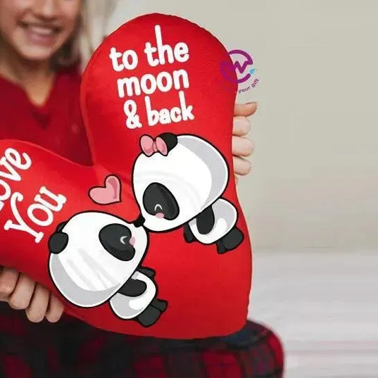 Heart Fabric Cushion - Valentine's Day - PANDA - WE PRINT