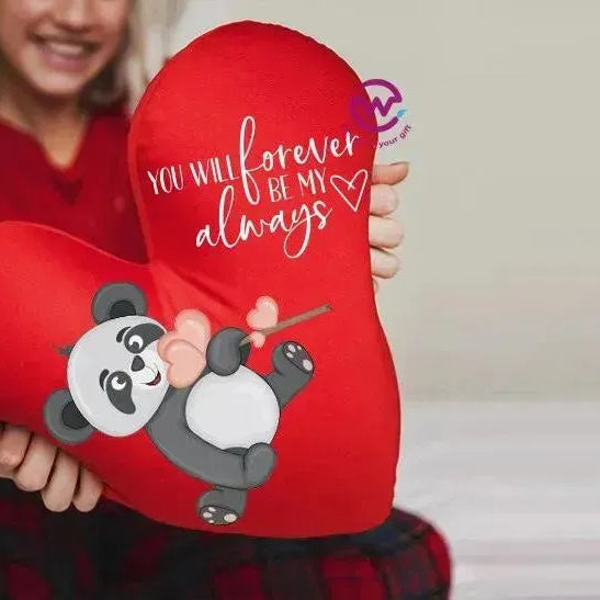 Heart Fabric Cushion - Valentine's Day - PANDA - WE PRINT