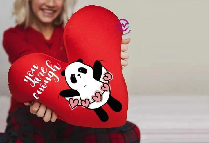 Heart Fabric Cushion - Valentine's Day - PANDA - WE PRINT