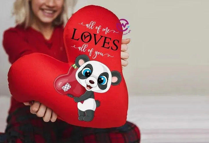 Heart Fabric Cushion - Valentine's Day - PANDA - WE PRINT