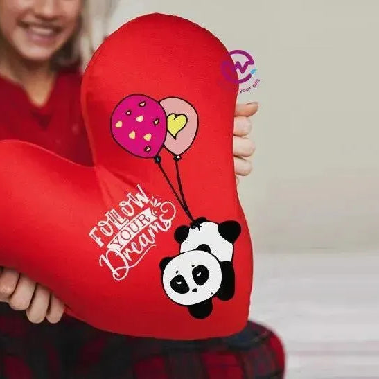 Heart Fabric Cushion - Valentine's Day - PANDA - WE PRINT