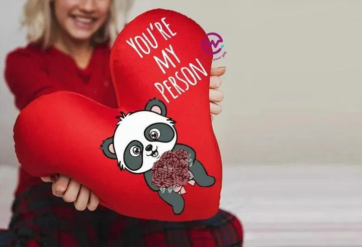 Heart Fabric Cushion - Valentine's Day - PANDA - WE PRINT