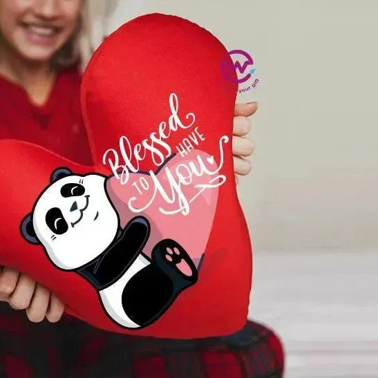 Heart Fabric Cushion - Valentine's Day - PANDA - WE PRINT