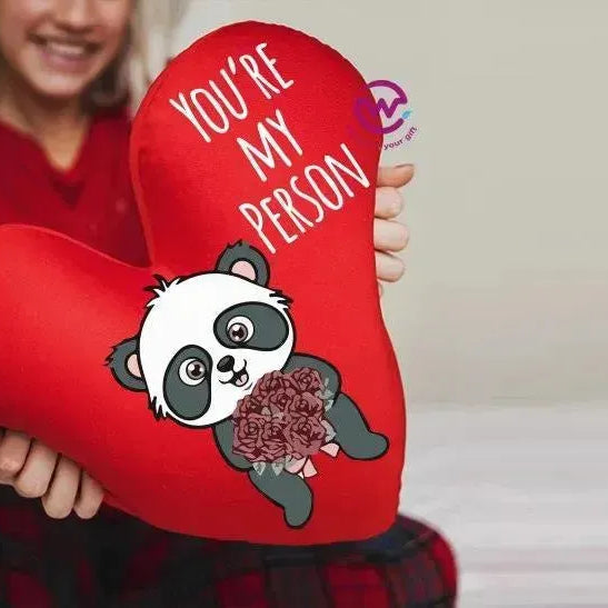 Heart Fabric Cushion - Valentine's Day - PANDA - WE PRINT