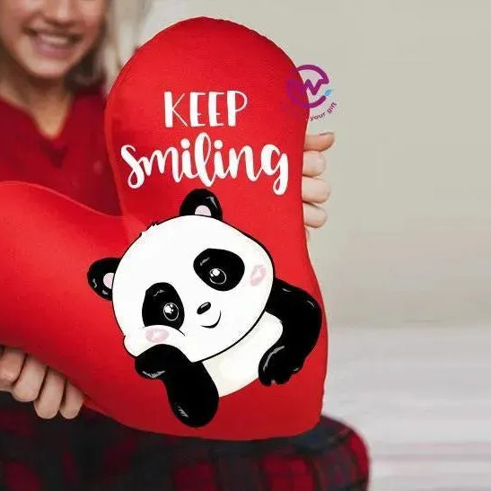 Heart Fabric Cushion - Valentine's Day - PANDA - WE PRINT