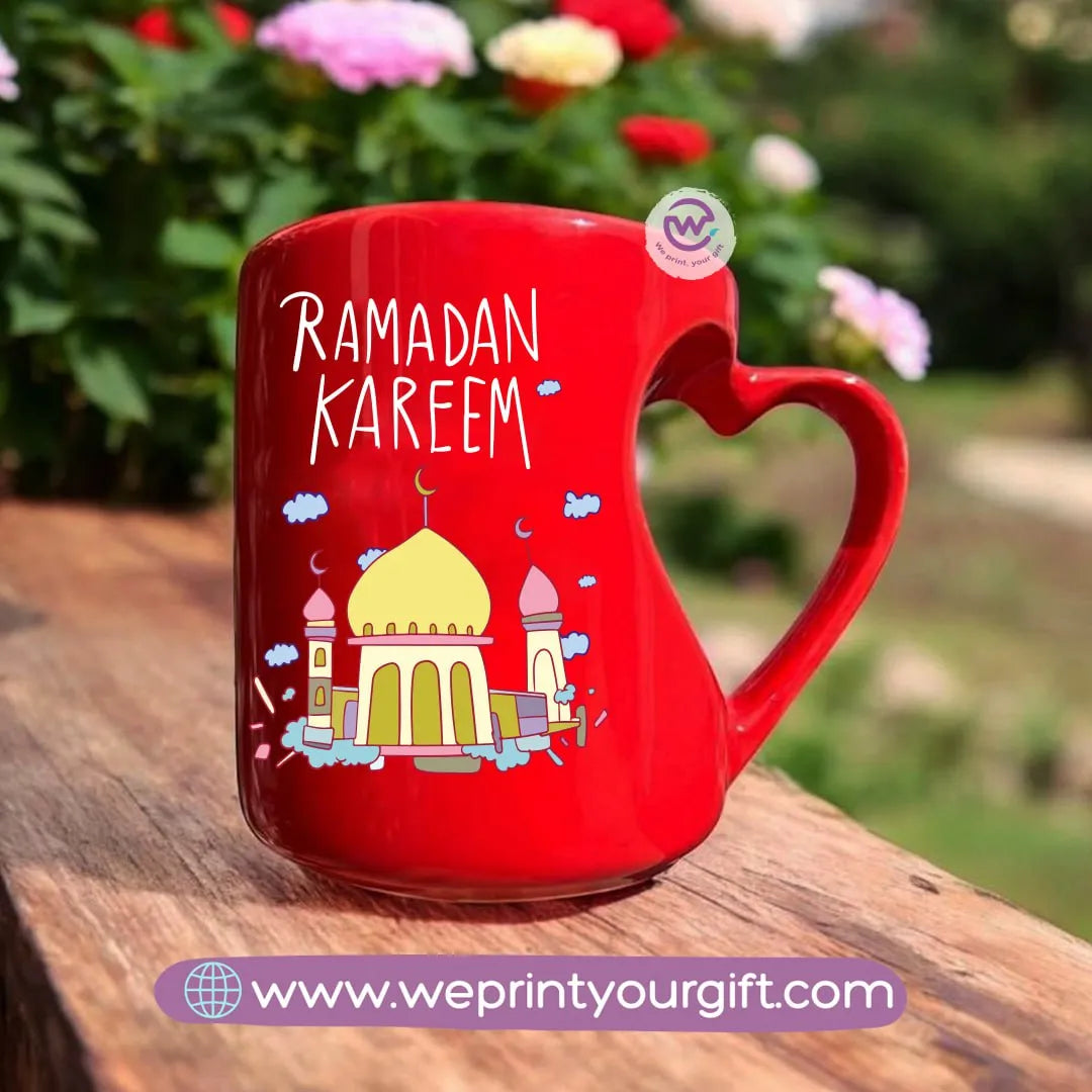 Heart Handle Mug- Ramadan Characters - WE PRINT