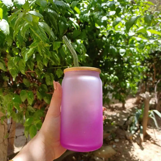 Frosted mug with straw- Customization Option