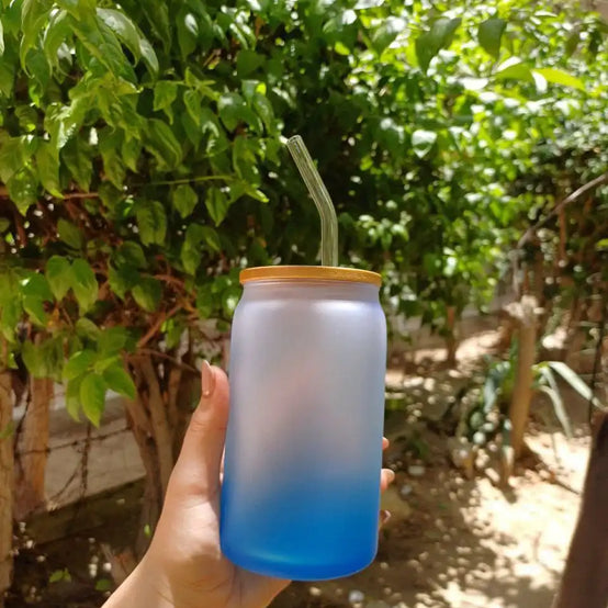 Frosted mug with straw- Customization Option