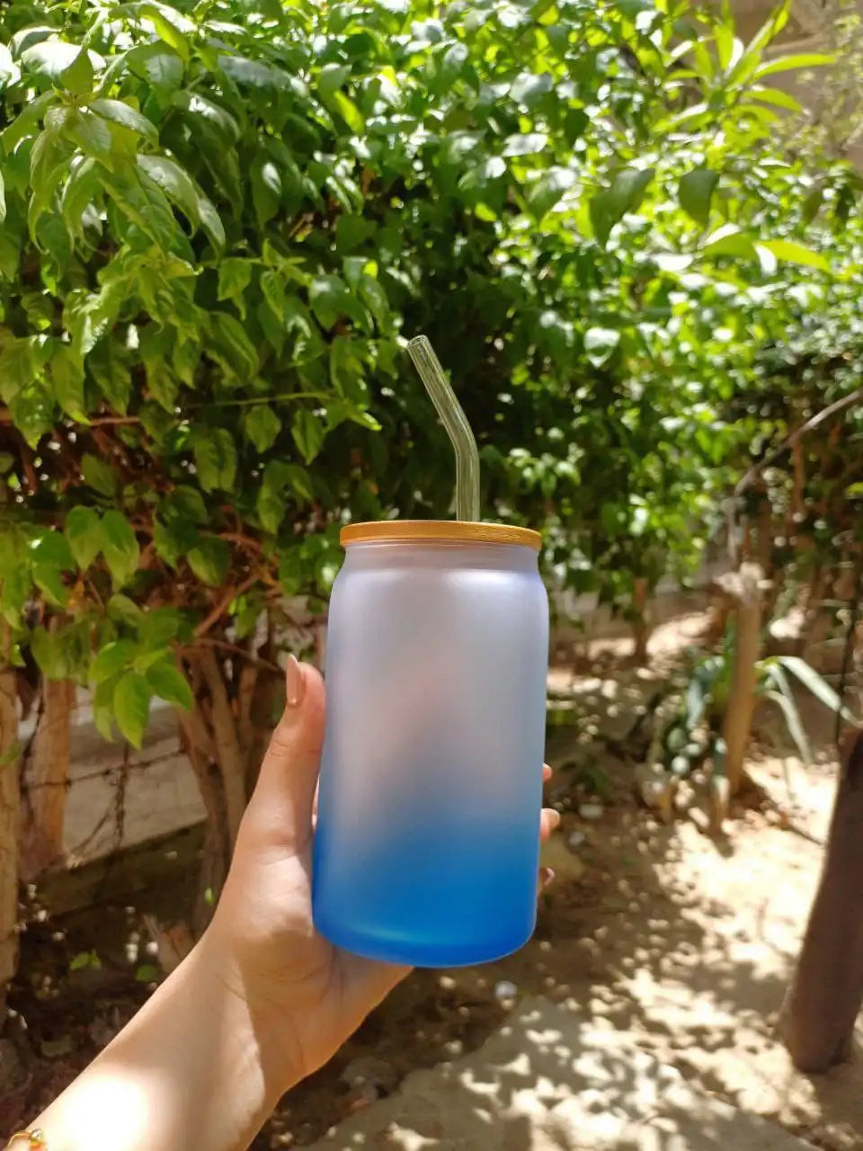 Frosted mug with straw- Customization Option