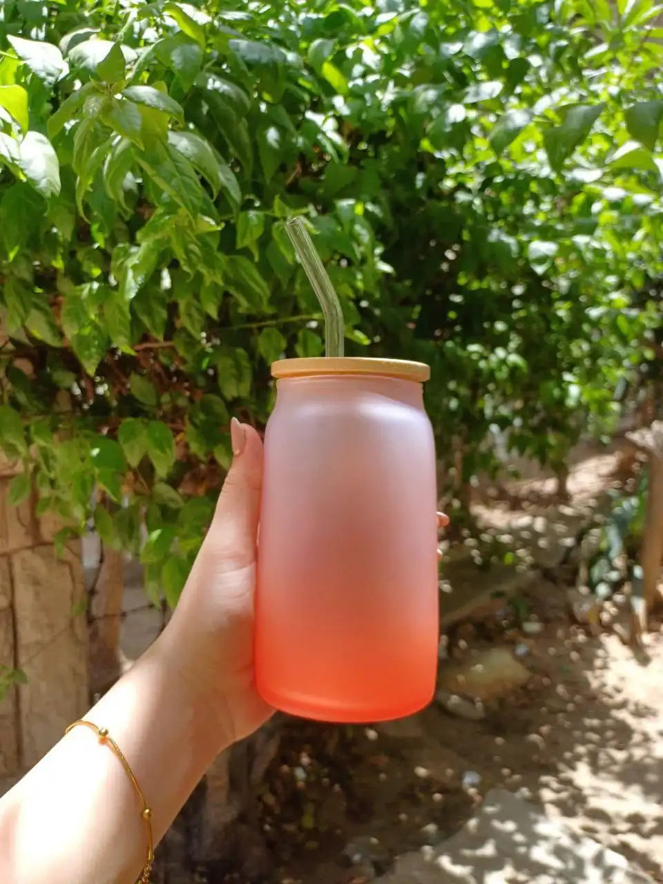 Frosted mug with straw- Customization Option