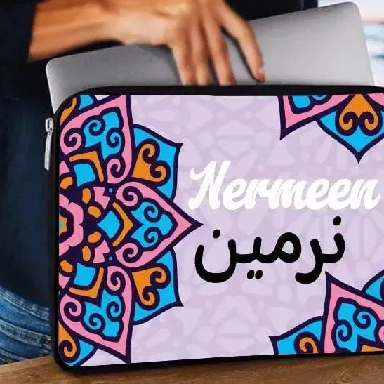 Laptop Sleeve-Canvas-Boho -Names - WE PRINT