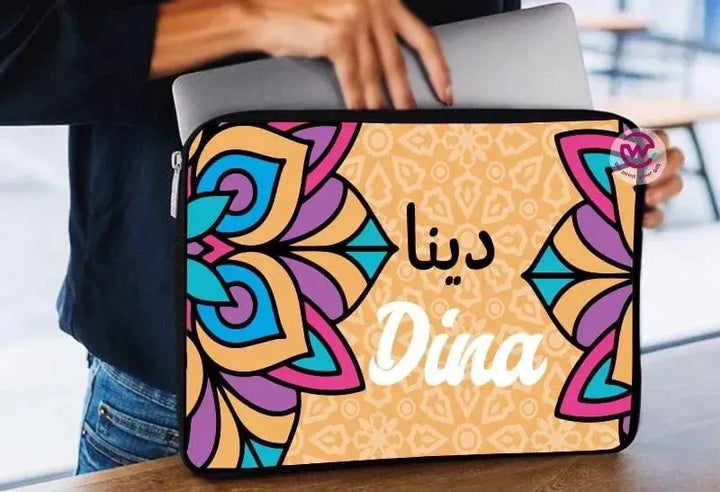 Laptop Sleeve-Canvas-Boho -Names - WE PRINT