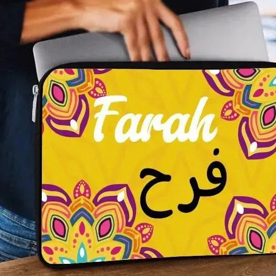 Laptop Sleeve-Canvas-Boho -Names - WE PRINT