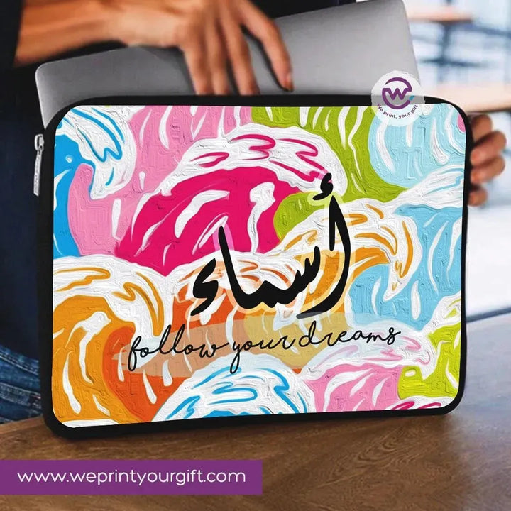 Laptop Sleeve-Canvas-Colorful Designs With Names - WE PRINT