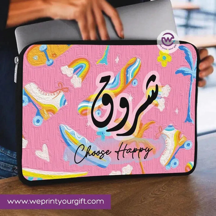 Laptop Sleeve-Canvas-Colorful Designs With Names - WE PRINT