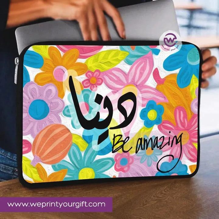 Laptop Sleeve-Canvas-Colorful Designs With Names - WE PRINT