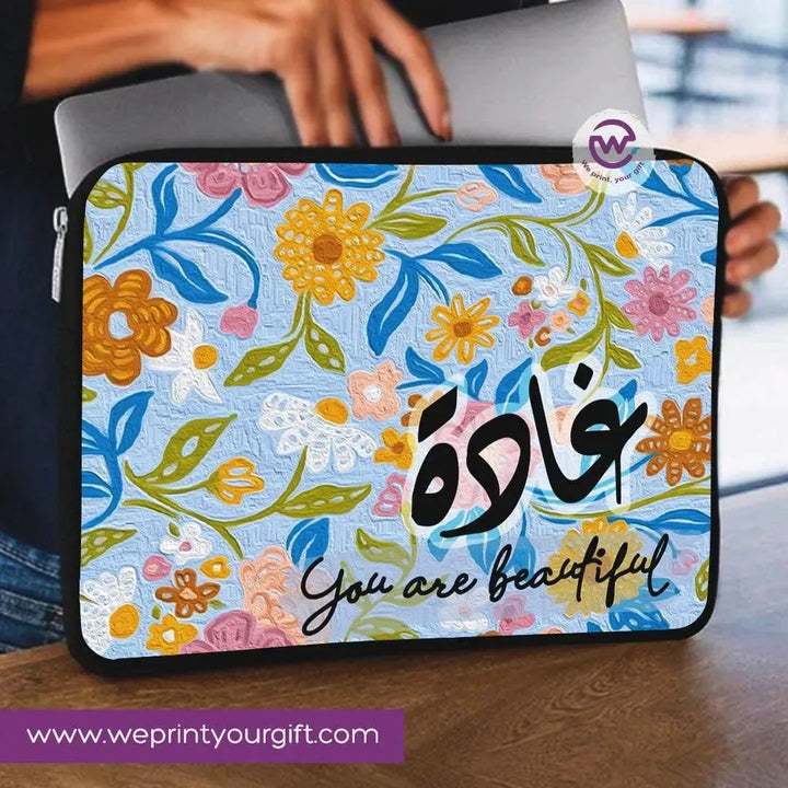 Laptop Sleeve-Canvas-Colorful Designs With Names - WE PRINT