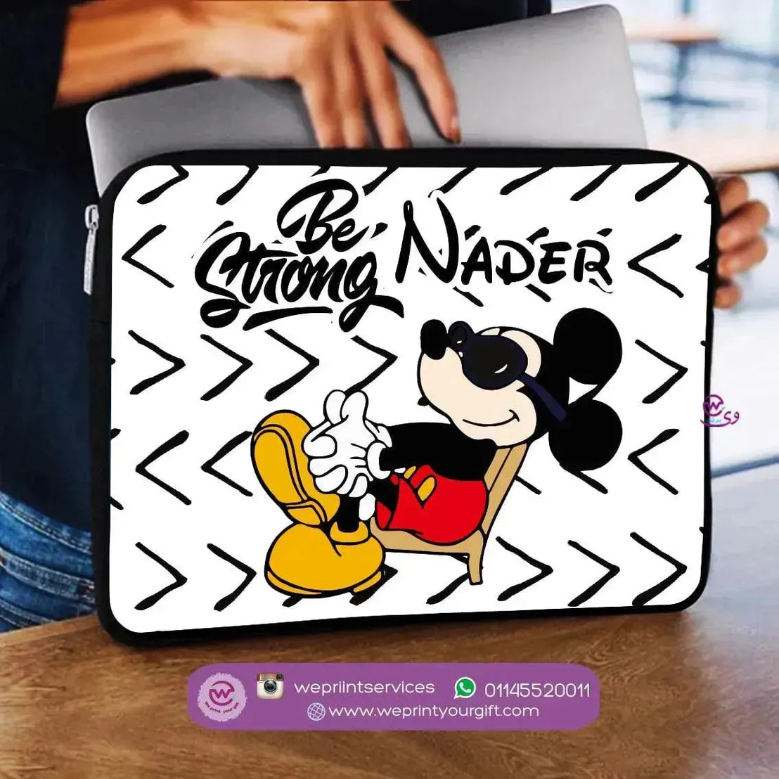 Laptop Sleeve-Canvas-Minnie Mouse - WE PRINT
